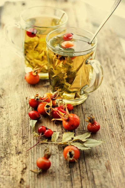 Beautiful Vintage Composition Herbal Tea Country Decorations — Stock Photo, Image