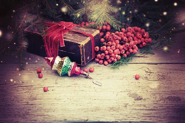 Close Beeld Van Kleurrijke Kerstversiering Vintage Stijl — Stockfoto