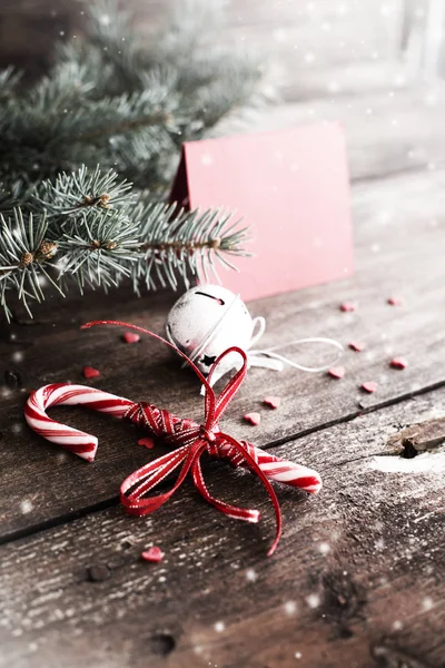 Nahaufnahme Von Bunten Weihnachtsdekorationen Vintage Stil — Stockfoto