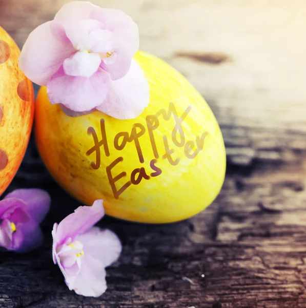 Vista Cerca Coloridos Huevos Pascua Pintados —  Fotos de Stock