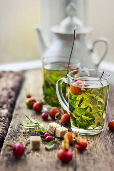 Bella Composizione Vintage Tisane Decorazioni Country — Foto Stock