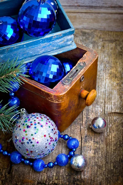 Vista Primer Plano Mesa Con Decoraciones Navidad —  Fotos de Stock