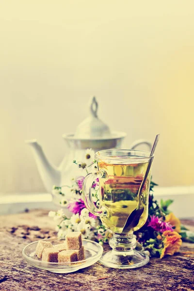 Bella Composizione Vintage Tisane Decorazioni Country — Foto Stock