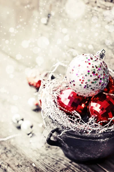 Släta Christmas Ornament Skål Träytan — Stockfoto