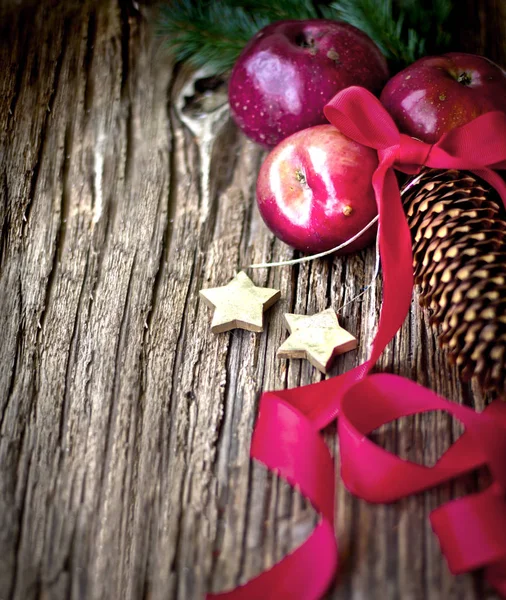 Detailní Pohled Tabulku Vánoční Ozdoby — Stock fotografie