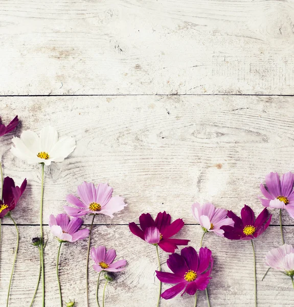 Pembe Bahar Çiçek Kompozisyon Ahşap Arka Plan Üzerinde — Stok fotoğraf