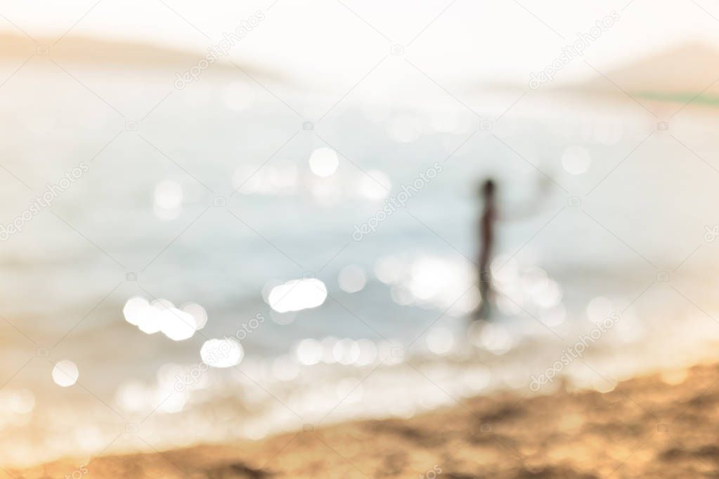 Abstract flickering sea water at beach, summer vacation background