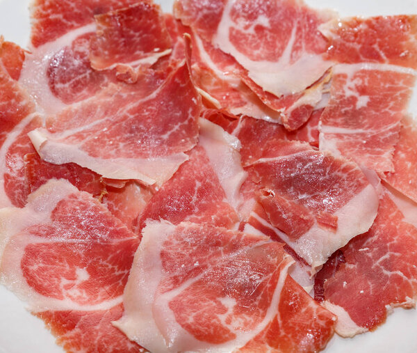 Serrano ham plate tapas