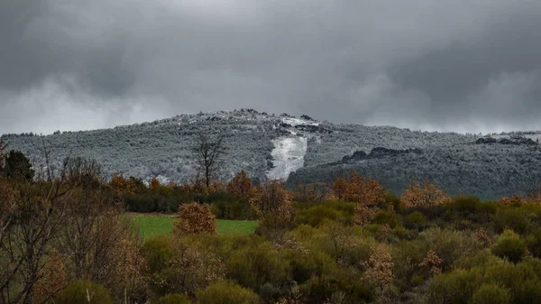Замерзший пожар в горах — стоковое фото