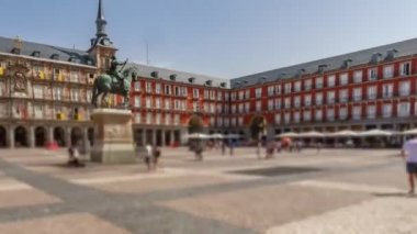 Plaza Mayor Madrid çıkış hyperlapse '