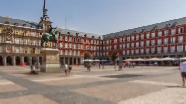 Plaza Mayor em Madrid hiperlapso de saída — Vídeo de Stock