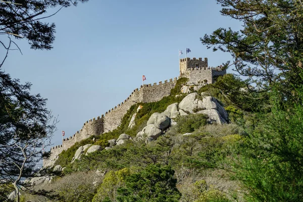 Castle of moors over the hill in Sintra, Portugal — Stock Photo, Image