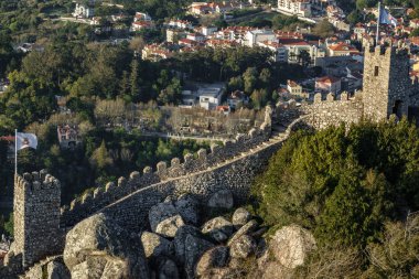 İhtimal moors kale Sintra, Portekiz'de duvarlar