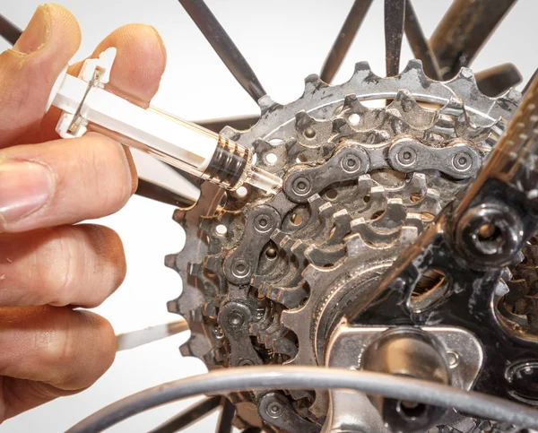 Mechaniczne, doping w rowerze — Zdjęcie stockowe