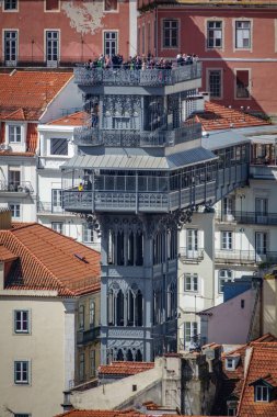 Santa Justa asansör ayrıntılı olarak Lizbon