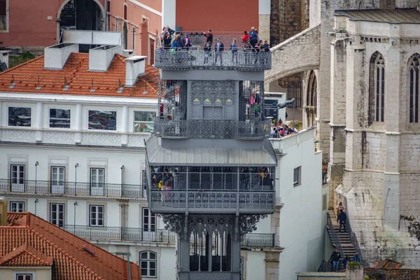La partie supérieure de l'ascenseur Santa Justa à Lisbonne — Photo