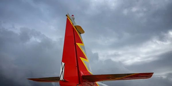 Advanced jet trainer CASA C-101 Aviojet tail against sky — Stock Photo, Image