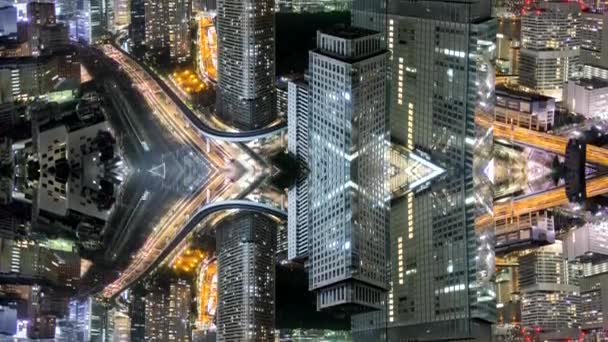 Sloučení budovy time-lapse panorama města Tokio — Stock video