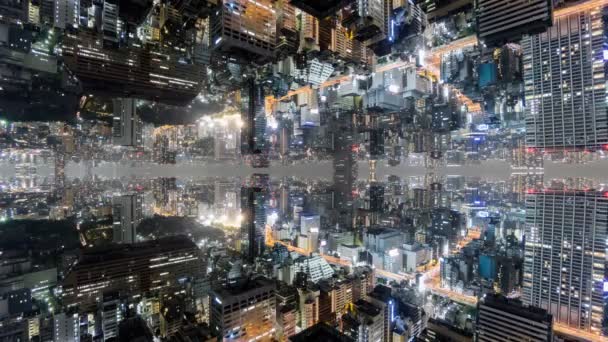 Fantasia time-lapse de tokyo com edifícios de escritórios espelhados — Vídeo de Stock