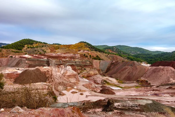 Kaolin strip mine ultra uzun pozlama yel değirmenleri ile
