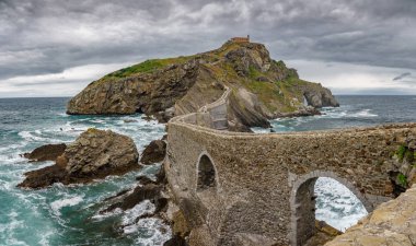 San Juan de Gaztelugatxe büyük Panoraması