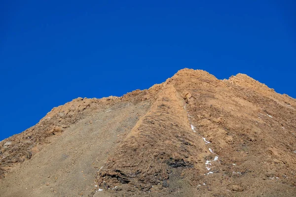 Teide ikonik Dağı krater mavi gökyüzü arka plan ile — Stok fotoğraf
