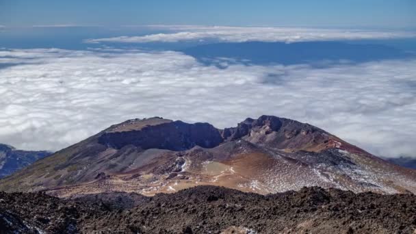 Time-lapse van Pico Viejo vulkaan met wolken — Stockvideo