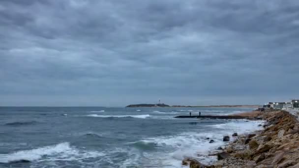 Západ slunce timelapse na trafalgar lighthouse — Stock video