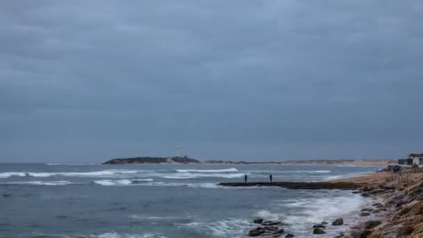 Západ slunce časová prodleva na trafalgar lighthouse — Stock video