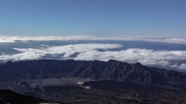 Teide büyük krater zaman atlamalı Üstten Görünüm