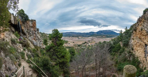 Vista superior enorme panorama del almendro en valle de la floración —  Fotos de Stock