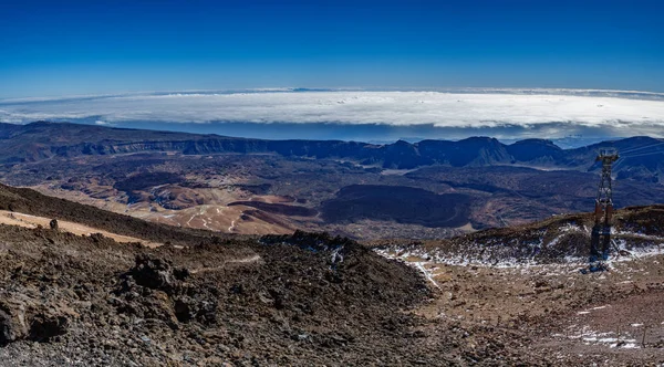 Velký panoramatický pohled Teide výzkumné centrum a lanovka — Stock fotografie
