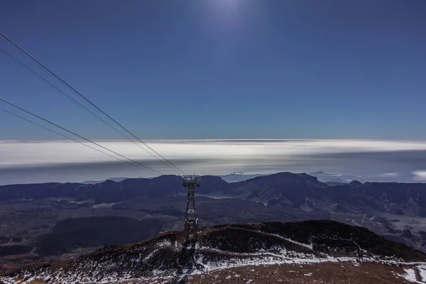 Esposizione ultra lunga della funivia in Teide — Foto Stock