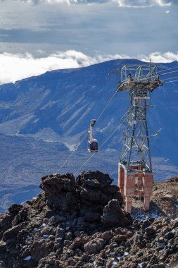Teleferik ile Teide Dağı kulede