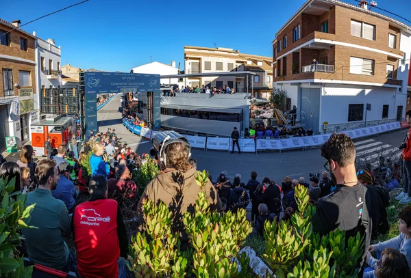 Linia de sosire Chera pentru turul de ciclism Valencian — Fotografie, imagine de stoc