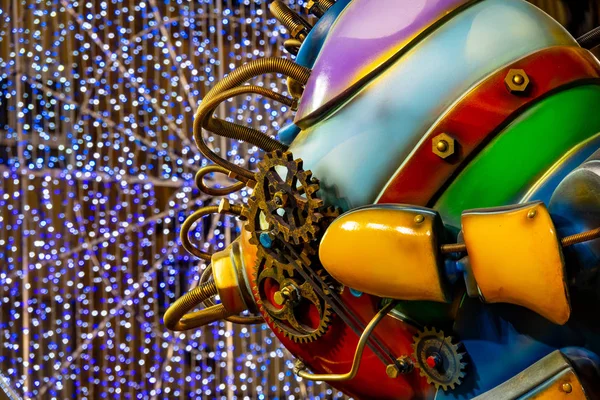 Valencia en Fallas 2019, Vista detallada del robot ninot en Les Falles — Foto de Stock