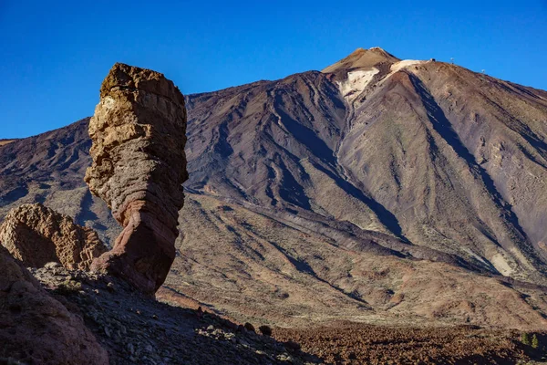 Cratere del vulcano Teide e roccia di Roques de Garcia — Foto Stock