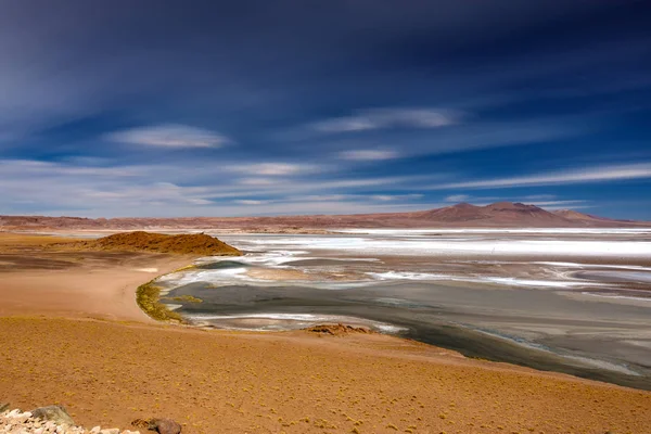 Quisquiro salar ultra long exposure in Atacama — Stock Photo, Image