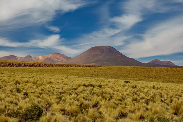 Altos del desierto de Atacama con cielo nublado — Foto de Stock