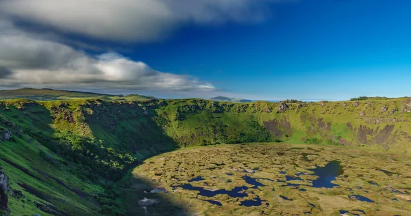 Rano Kau vulkanische krater ultra lange blootstelling — Stockfoto