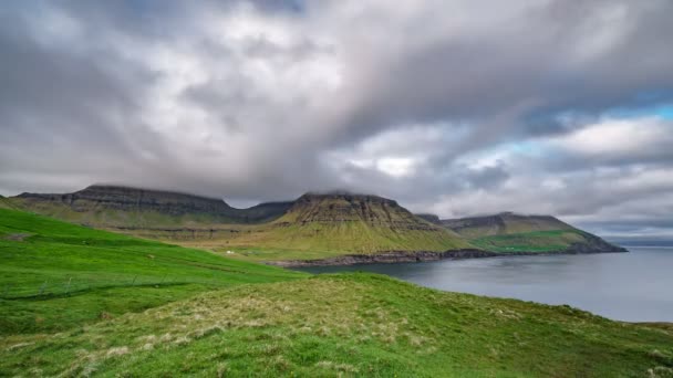 Costa ripida nelle Isole Faroe, time lapse — Video Stock