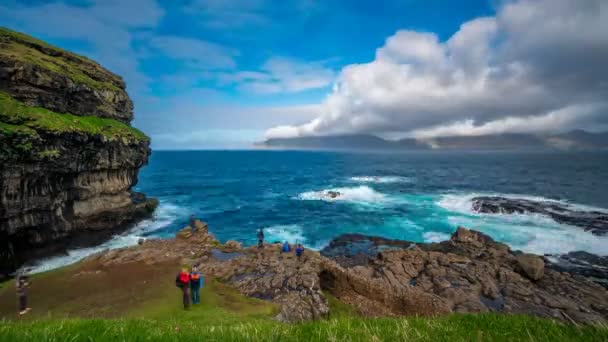 Spectaculair uitkijkpunt met toeristen timelapse — Stockvideo