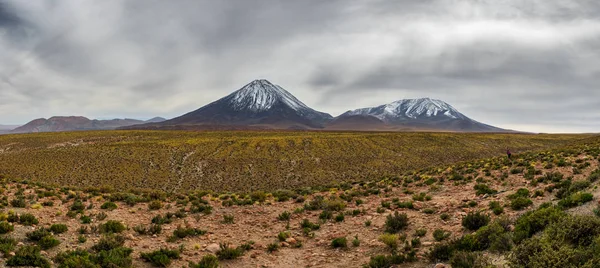 Licancabur vulkan molnigt dag brett Panorama — Stockfoto