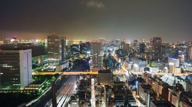 Tokyo 'nun gece manzarası, uzun pozlama