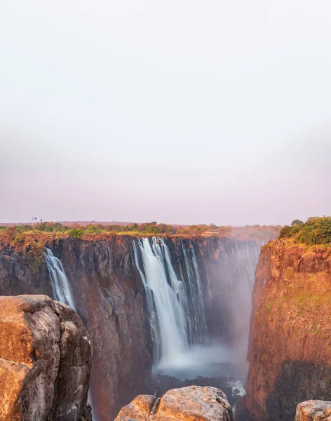 Victoria Falls, Zambie side from Zimbabwe, top view — Stock fotografie