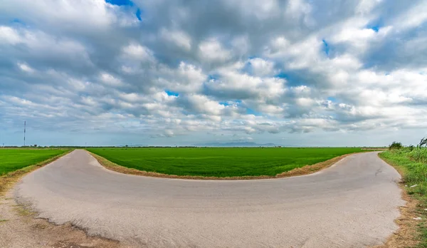 Curva a U vicino alle risaie di Albufera, Valencia — Foto Stock