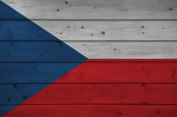 Флаг Чехии Деревянном Фоне Поверхность Деревянная Стена Доски Государственный Флаг — стоковое фото