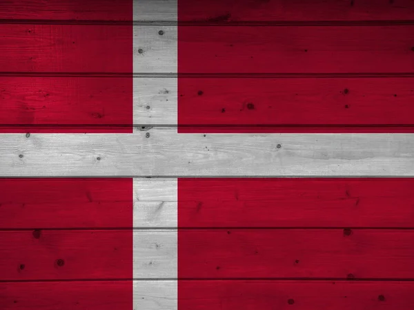 Σημαία Της Δανίας Ξύλινα Φόντο Επιφάνειας Ξύλινα Τοίχων Σανίδες Εθνική — Φωτογραφία Αρχείου