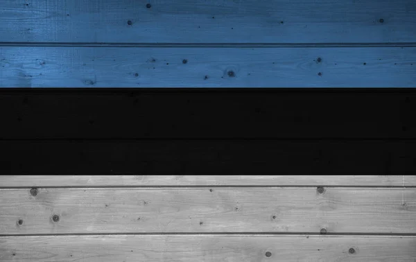 爱沙尼亚的旗子在木背景 — 图库照片