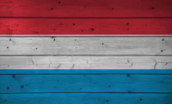 Флаг Люксембурга Деревянном Фоне Поверхность Деревянная Стена Доски Государственный Флаг — стоковое фото
